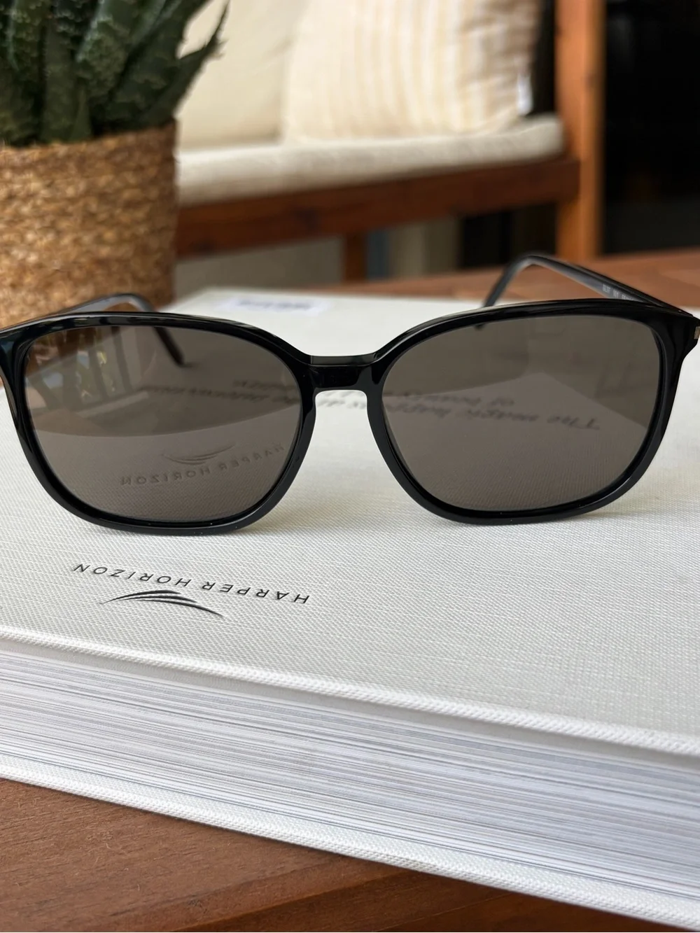 Saint Laurent SL37 001 Black Oversized Square Sunglasses 58mm